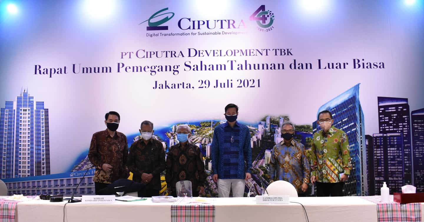 PT Ciputra Development Tbk (CTRA) menggelar Rapat Umum Pemegang Saham Tahunan (RUPST) di Ciputra Artpreneur Jakarta, Kamis, 29 Juli 202